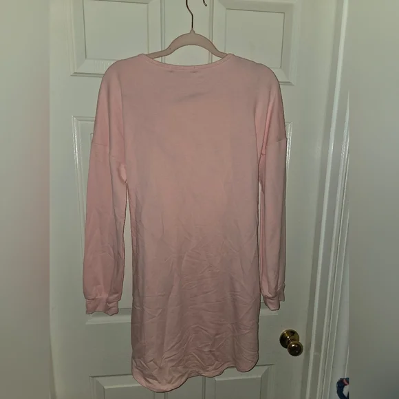 NWT!! Pink Long Sleeve Dress with Lace-Up Detail - Picture 3 of 3